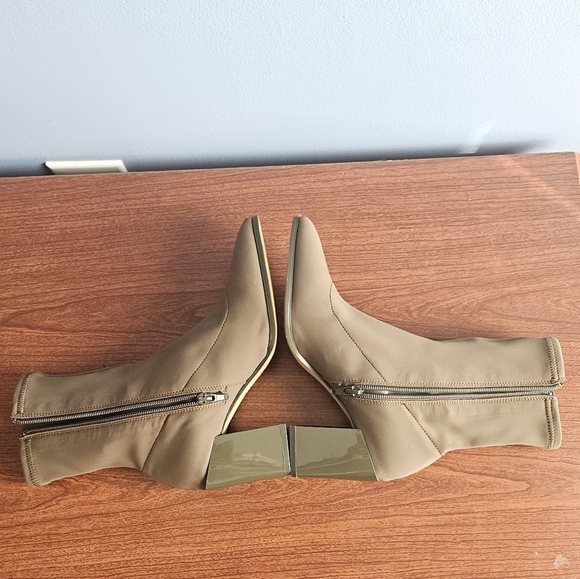 Aldo Adwigocia Sock Boots Size 6 Block heel Zip Closure Rubber sole  GREEN - Picture 10 of 12